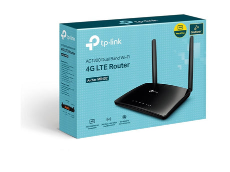 TP-LINK | AC1200 Wireless Dual Band 4G LTE Router | Archer MR402 | 802.11ac | 10/100 Mbit/s | Mesh Support No | MU-MiMO No | No mobile broadband