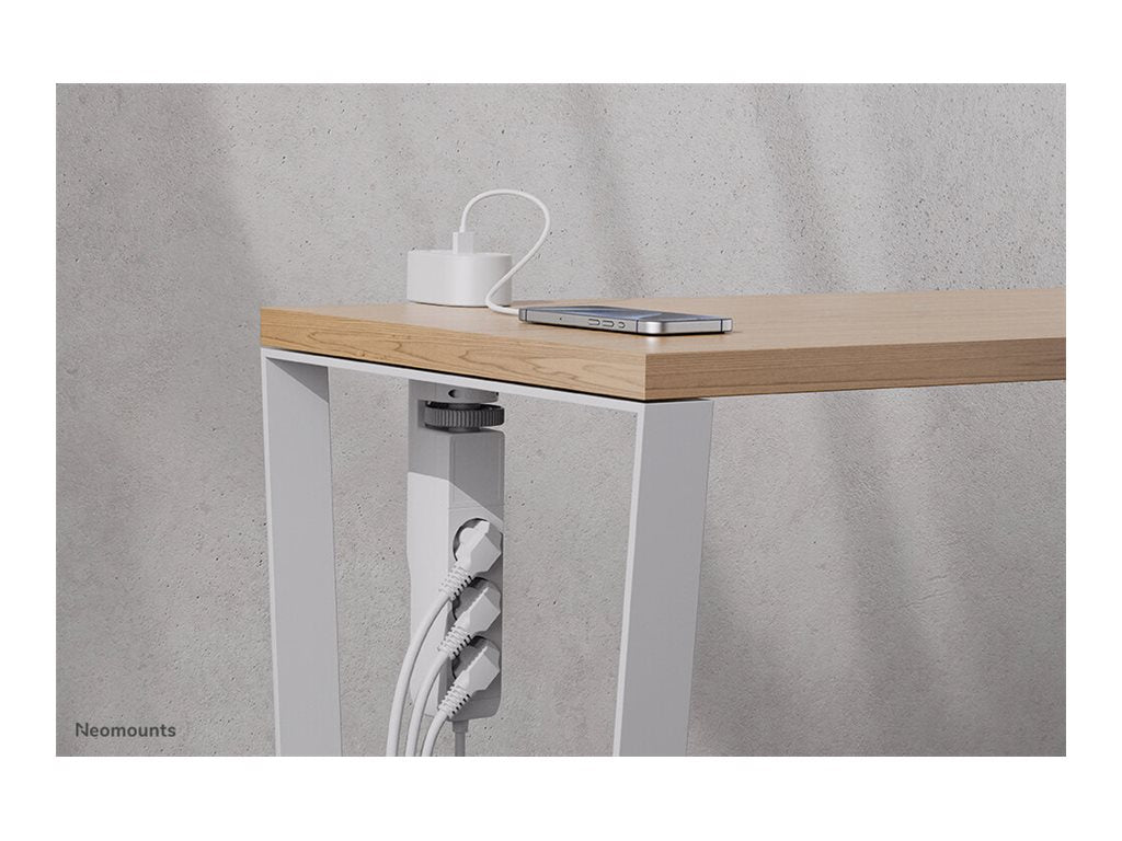 Neomounts | Desk socket with clamp and USB-C and USB-A ports - Quick charge | DS22-840WH6