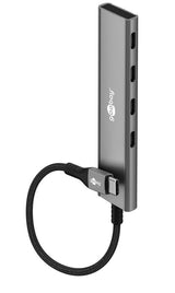 Goobay Slim 4-Port USB Hub, USB-C to USB-C, 5 Gbit/s