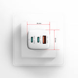AXAGON GaN wallcharger 3x port (USB-A + 2x USB-C), PD3.0/PPS/QC4+/SFC2.0/AFC/SCP/FCP/Apple, 65W | ACU-DPQ65W