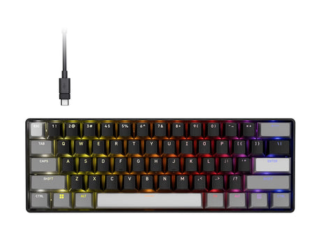CORSAIR CLIPPER PRO MINI 60 Hall Effect Gaming Keyboard, Backlit RGB LED, CORSAIR MGX Core, Black PBT DS Keycaps | Corsair