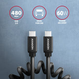 AXAGON | Twister Cable, 0.6 m | BUCM-CM10TB | USB Type C to USB Type C