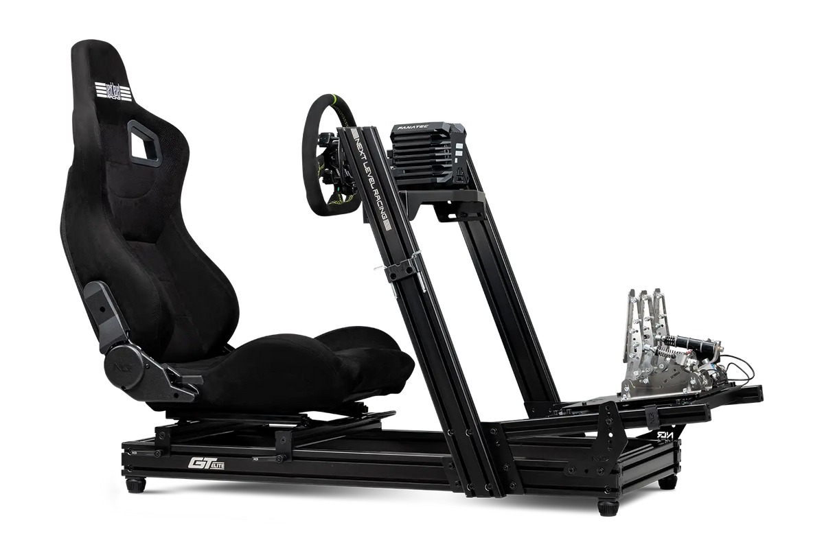 Next Level Racing GTElite Lite | Aluminium Simulator Cockpit, Wheel Plate Edition | Black
