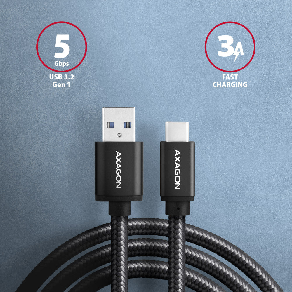 AXAGON | Data and charging USB 3.2 Gen1 cable, 1.5 m | BUCM3-AM15AB | USB Type C - USB Type A