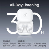 Anker Soundcore Earbuds | Liberty | Bluetooth | Semi-in-ear | Microphone | White | Noise canceling