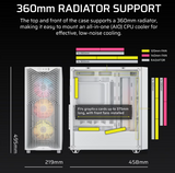 Corsair PC Case | 3200D RS ARGB | Mid-Tower | White