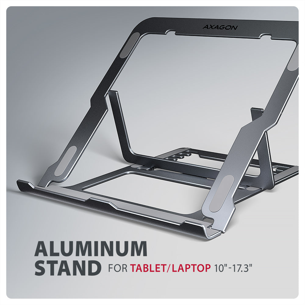 AXAGON STND-LAG stand for laptops and tablets | Adjustable Height, Angle | 10-17.3 " | Maximum weight (capacity) 20 kg | Grey