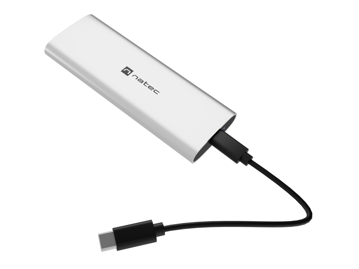 Natec | Rhino M.2 NVME Lite USB-C External, Gen 2 Steel Arctic Silver | Solid-state drive interface NVMe