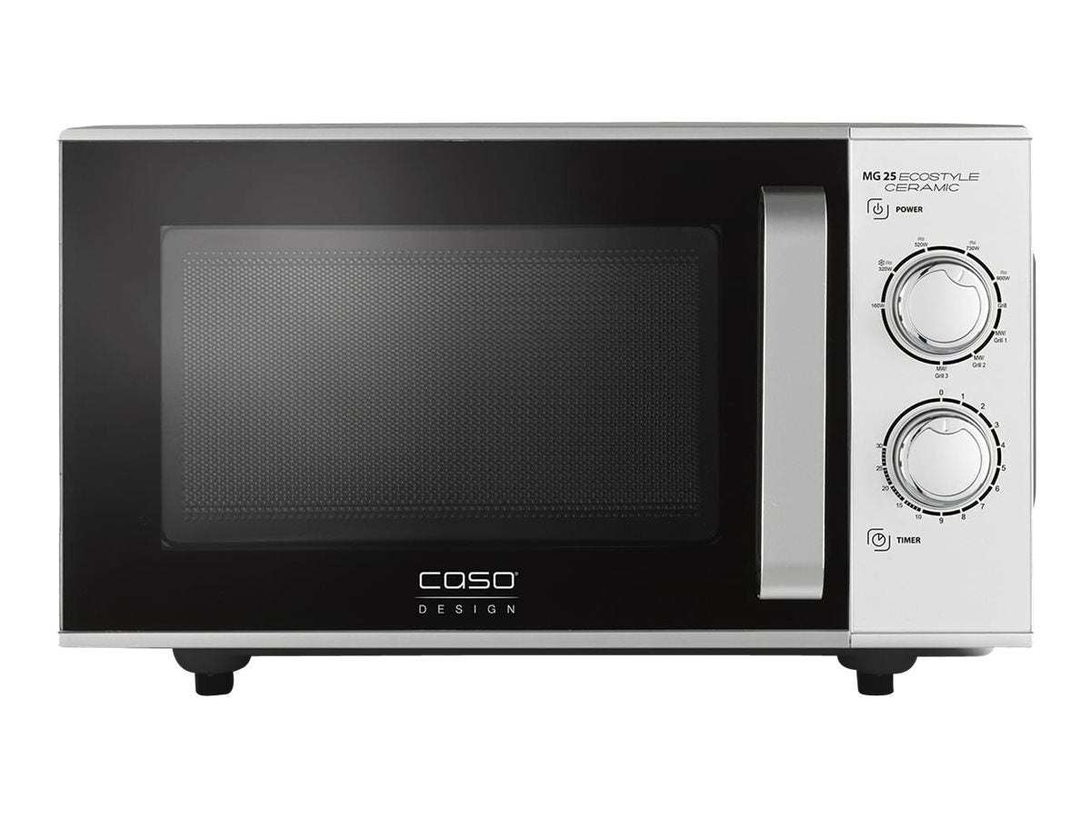 Caso | Ceramic Microwave Oven with Grill | MG 25 Ecostyle | Free standing | 900 W | 25 L | Grill | Silver