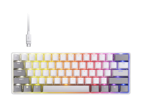 CORSAIR CLIPPER PRO MINI 60 Hall Effect Gaming Keyboard, Backlit RGB LED, CORSAIR MGX Core, White , PBT DS Keycaps | Corsair