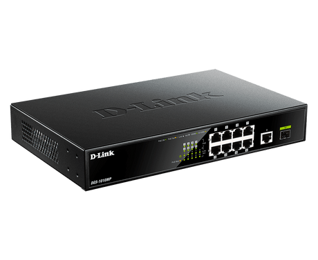 D-Link | 10 Gigabit port Switch with PoE | DGS-1010MP | Unmanaged | Desktop / Rackmount | Gigabit Ethernet (copper) ports quantity 1 | SFP ports quantity 1 | Power over Ethernet (PoE) ports quantity 8