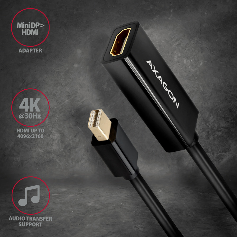 AXAGON Mini DP to HDMI adapter, 4K/30Hz | RVDM-HI14N