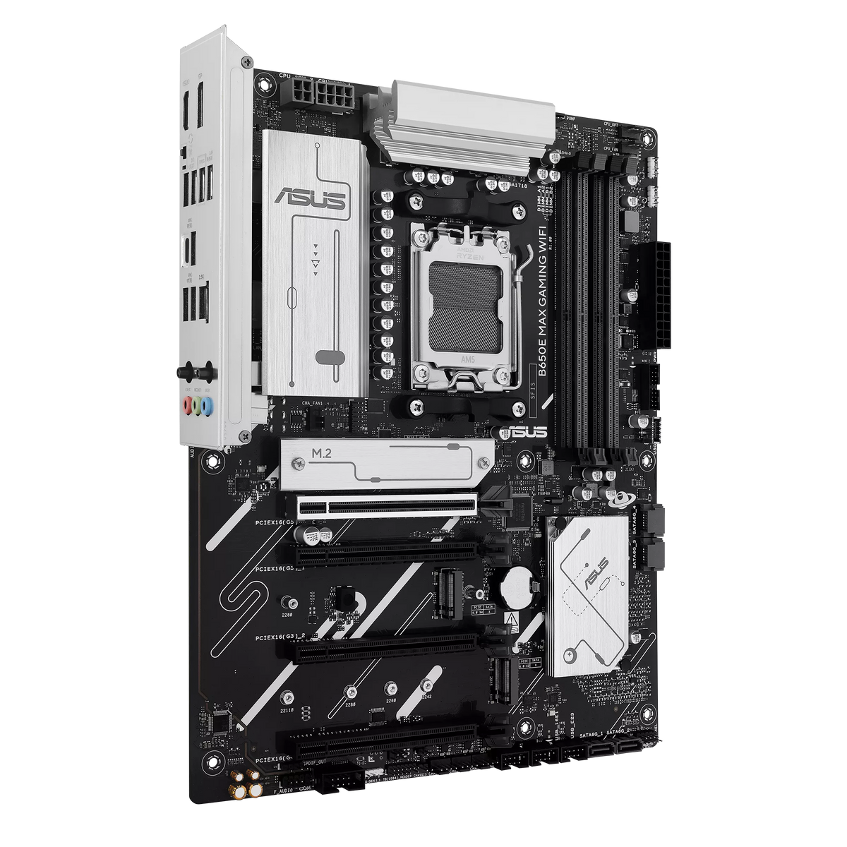 Asus B650E MAX GAMING WIFI | Processor family AMD | Processor socket AM5 | DDR5 | Supported hard disk drive interfaces SATA, M.2 | Number of SATA connectors 4
