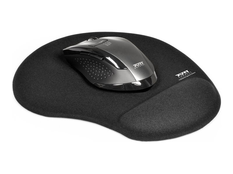 PORT CONNECT | Ergonomic Mouse Pad | 200 x 230 x 20 mm | Black