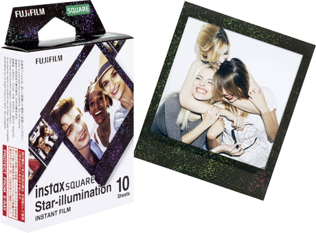 Fujifilm | Instax Square star Illumination Instant film (10pl) | 86 x 72 mm | Print Size: 86mm x 72mm, Image size: 62mm x 62mm | Quantity 10