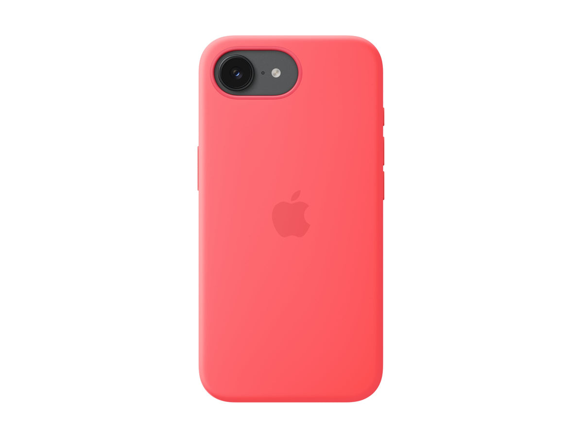 Apple iPhone 17e Silicone Case with MagSafe – Bright Guava | Apple