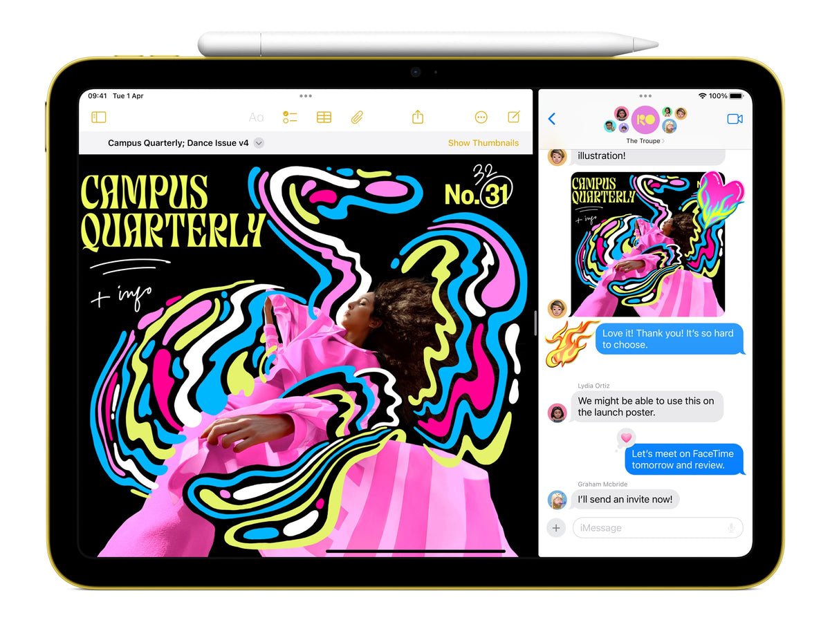 Apple | iPad Wi-Fi + Cellular | 11 " | Yellow | IPS, Liquid Retina | 2360 x 1640 pixels | Apple A16 | 512 GB | 3G | 4G | 5G | Wi-Fi | Front camera | 12 MP | Rear camera | 12 MP | Bluetooth | 5.3 | iPadOS | USB-C charging cable