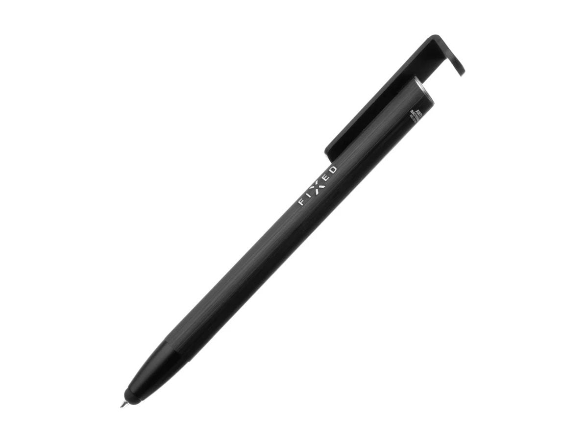 Fixed | Pen With Stylus and Stand | 3 in 1 | Pencil | Stylus for capacitive displays; Stand for phones and tablets | Black