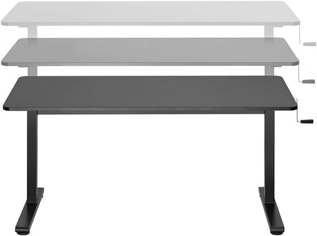 Manually adjustable sit-stand desk EO0027 | Ergonomic | Height adjustment 70-117 cm | Maximum load weight 40 kg | Black