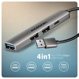 AXAGON ALU STRIP USB-A 4 port hub | HUE-STA