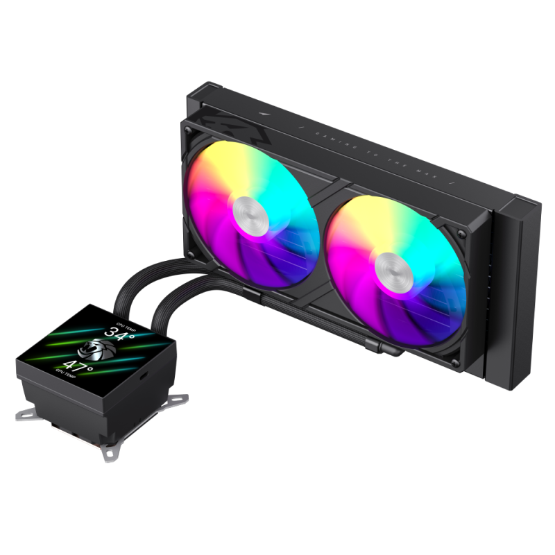 Gamemax CPU Liquid Cooler | GLACIER 240 LCD BK | Black