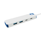 Hyper HyperDrive Flex 4 Port USB-C Combo Hub, White/Blue | HD5200BUGL