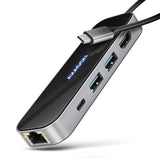 AXAGON USB-C 5Gbps GLASS 6in1 Hub | HMC-6GLN
