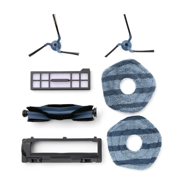 Anker Eufy | Replacement Parts Kit for eufy X10 Pro Omni Robot Vacuum, Roller Brush with Bristles and Rubber, Brush Guard, 2 Side Brushes, Washable Filter, and 2 Mop Cloths