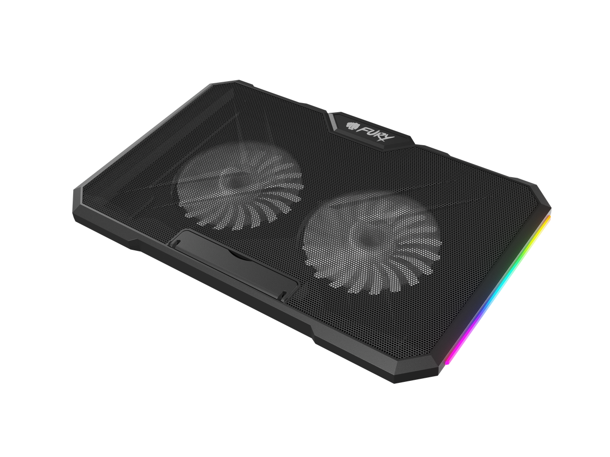 Fury Laptop Cooler Cooling Pad Fury Gunbai G3 Fans, RGB LED Light, 2 USB, 14.1-17.3"