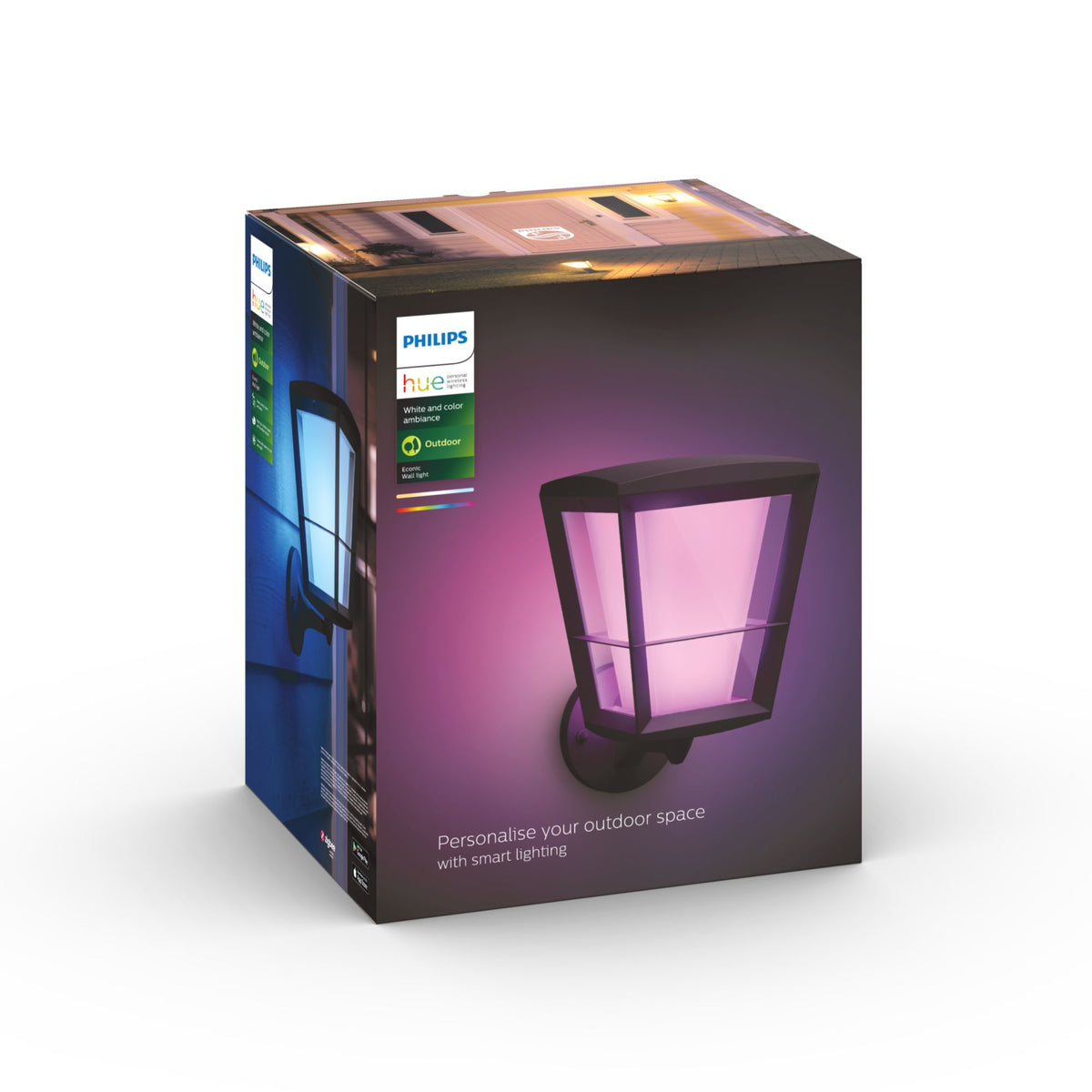 Philips Hue WCA Econic Outdoor Wall Lantern Up | 15 W | 2000-6500 Hue White Colour Ambiance