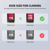 AXAGON | USB-C 20Gbps docking station for 2× M.2 NVMe SSD with disk cloning function without PC | ADSA-M2C22L