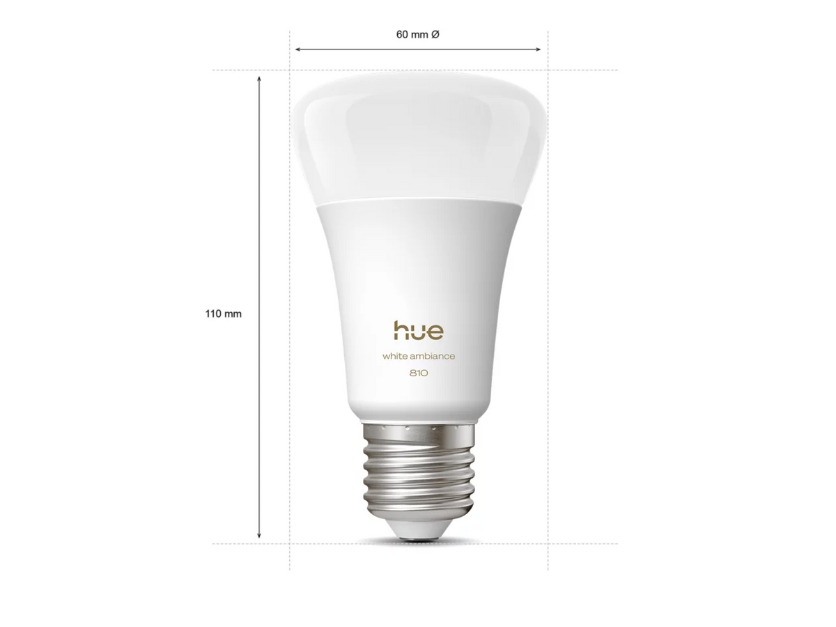 Philips Hue WA 810 A60 3P EU | E27 | 6 W | Warm to cool white light | Bluetooth, Zigbee