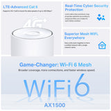 TP-LINK Deco X10-4G(1-pack) 4G+ AX1500 Whole Home Mesh Wi-Fi 6 Router | TP-LINK | 4G+ AX1500 Whole Home Mesh Wi-Fi 6 Router | Deco X10-4G (1-pack) | 802.11ax | 1201 Mbit/s | Mesh Support No | MU-MiMO No | No mobile broadband