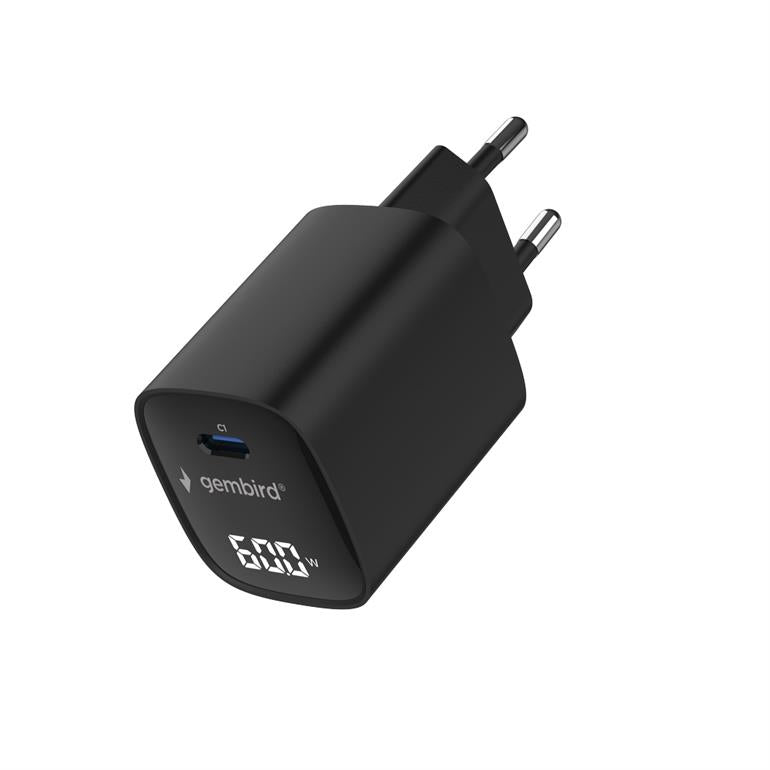 Gembird 60W USB Type-C fast charger, LCD | TA-UC-1C-PD60LCD-01-BK