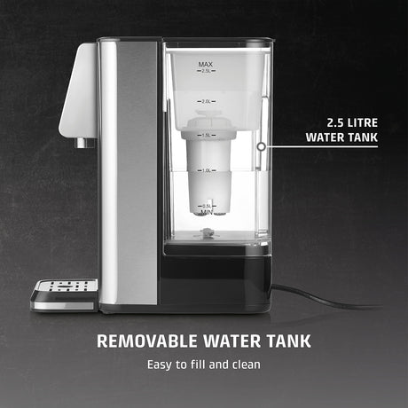 Caso | Turbo hot water dispenser | HW 630 | Water Dispenser | 2600 W | 2.5 L | Plastic/Stainless Steel | Black/Stainless Steel