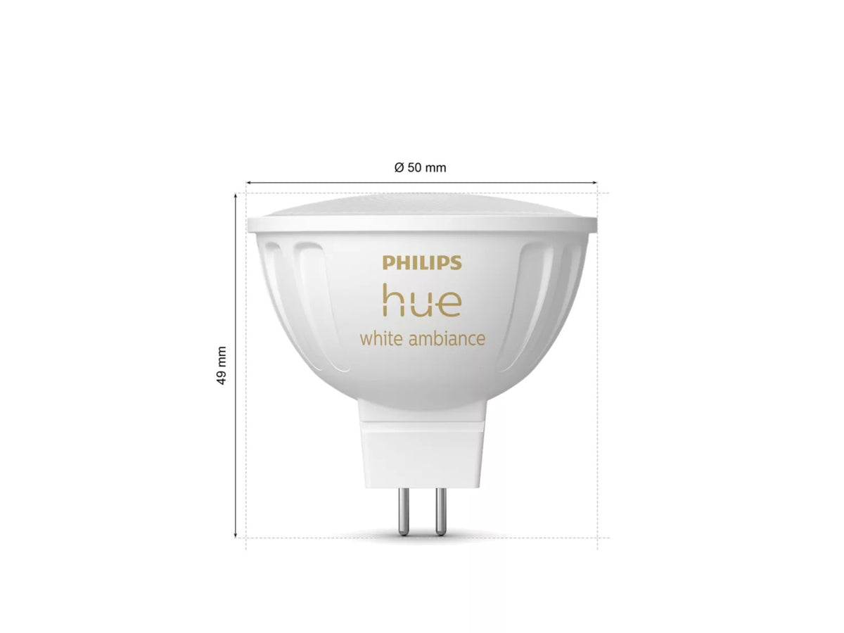 Philips Hue WA 12V MR16, 2pcs pack | GU5.3 | 5.1 W | Warm to cool white light
