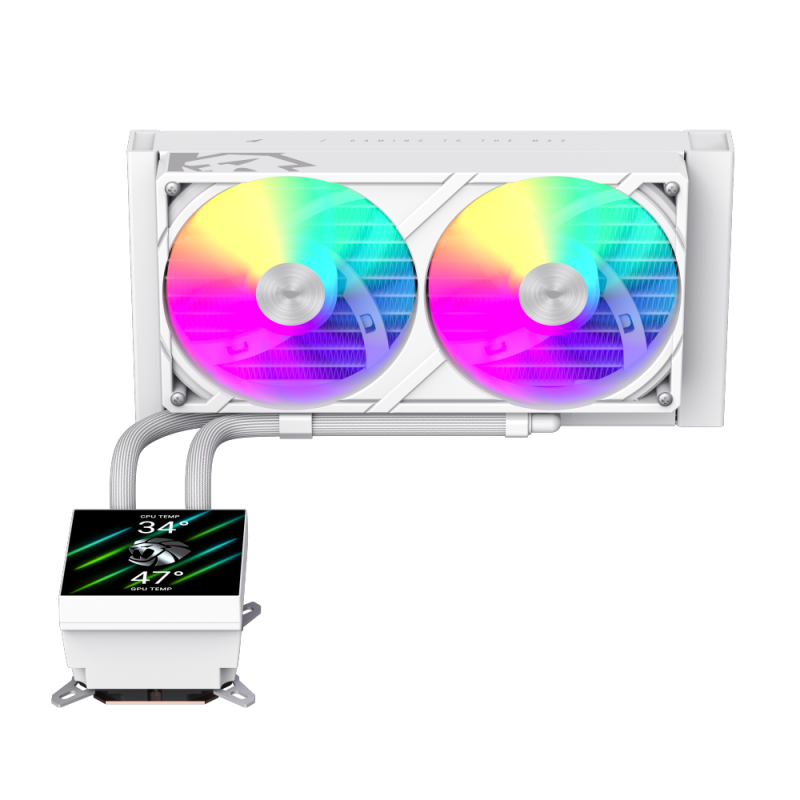 Gamemax CPU Liquid Cooler | GLACIER 240 LCD WH | White