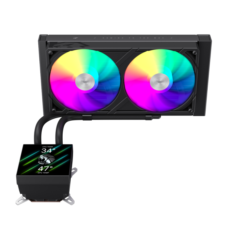 Gamemax CPU Liquid Cooler | GLACIER 240 LCD BK | Black