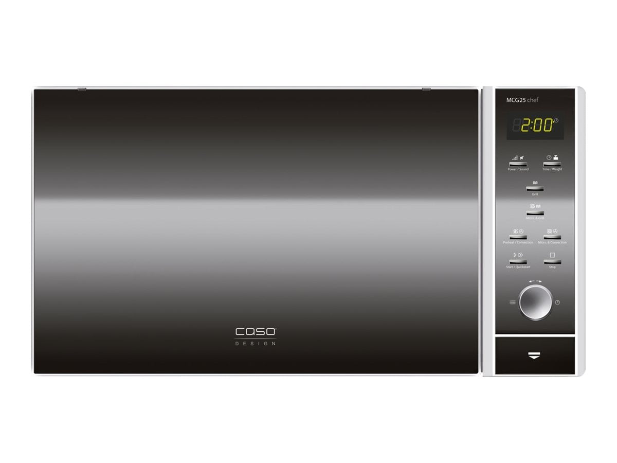 Caso | Microwave Oven with Grill and Convection | MCG 25 Chef | Free standing | 900 W | Convection | 25 L | Grill | Stainless steel/Black