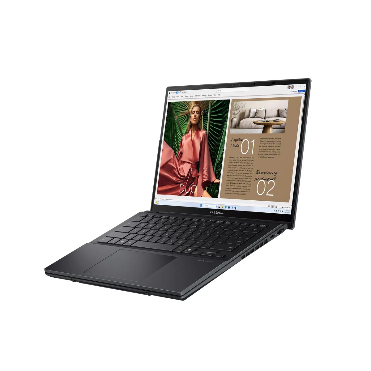 Asus Zenbook Duo UX8406CA-QL358X | Inkwell Gray | 14 " | OLED | Touchscreen | FHD | 1920 x 1200 pixels | 60 Hz | Glossy | Intel Core Ultra 7 | 255H | 16 GB | LPDDR5X | Solid-state drive capacity 1000 GB | Intel Arc Graphics | Windows 11 Pro | 802.11be | B