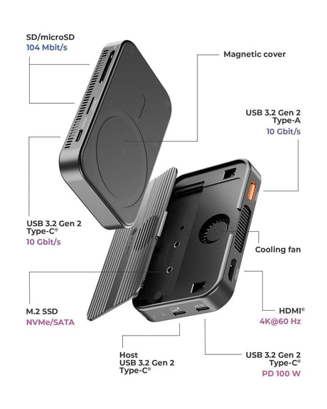 Raidsonic Travel Dock 7-in-1, M.2 SSD | IB-DK4071M-CU31