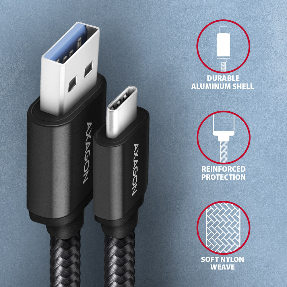AXAGON | Data and charging USB 3.2 Gen1 cable, 1.5 m | BUCM3-AM15AB | USB Type C - USB Type A