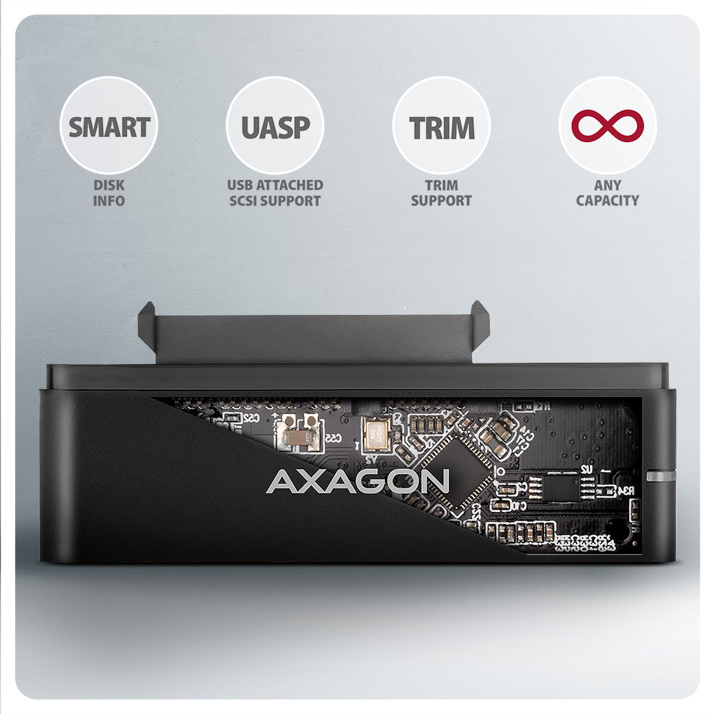 AXAGON USB-C 10Gbps FAST PORT X adapter for 2.5"/3.5" SSD/HDD | ADSA-FPX