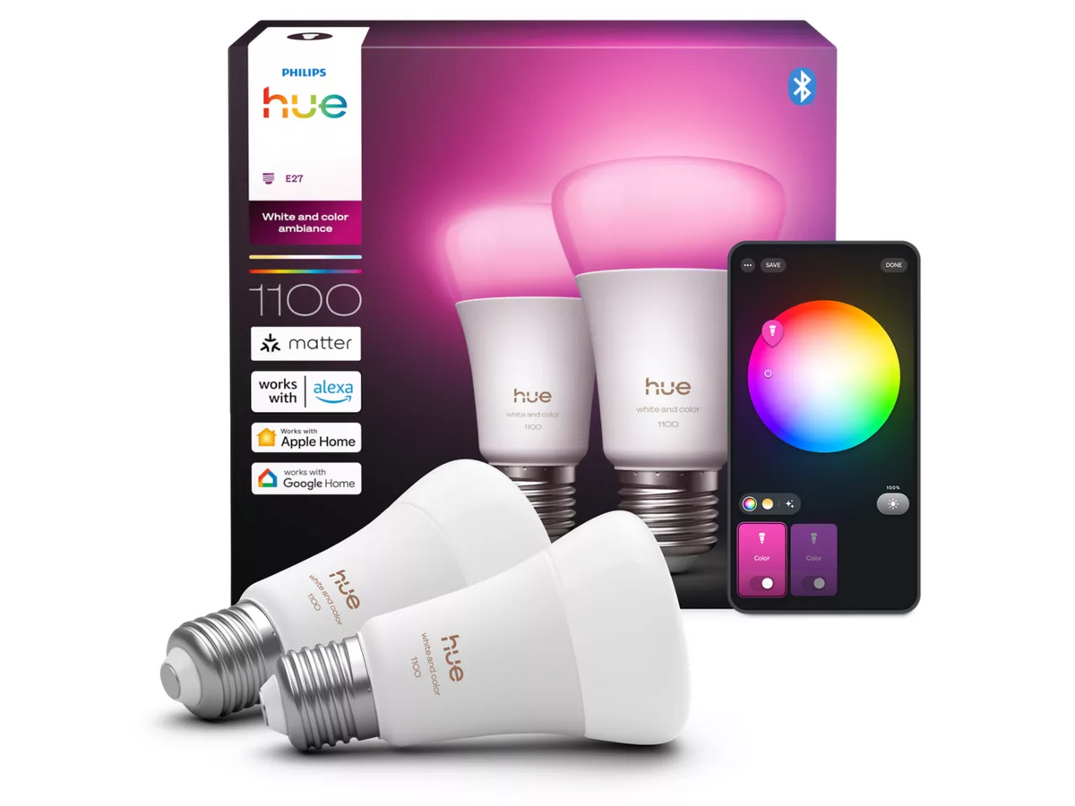 Philips Hue WCA 1100 A60 2P EU | E27 | 8.1 W | White and colour light | Bluetooth and Zigbee