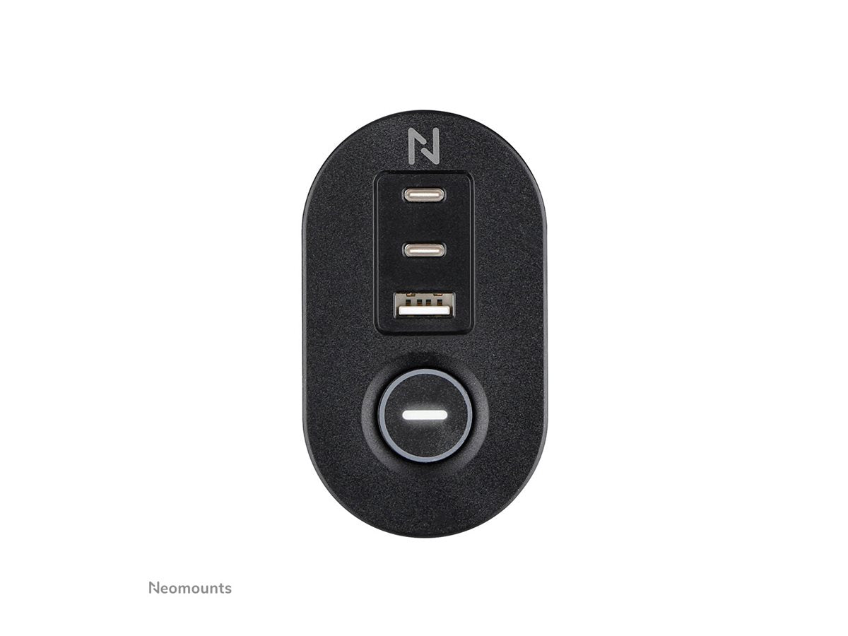 Neomounts | Desk socket with clamp and USB-C and USB-A ports - Quick charge | DS22-840BL6