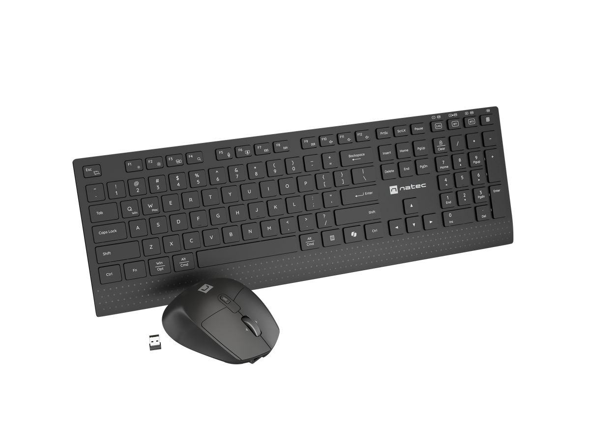 Natec Keyboard and Mouse | Stringray 2 | Keyboard and Mouse Set | Wireless | US | Black