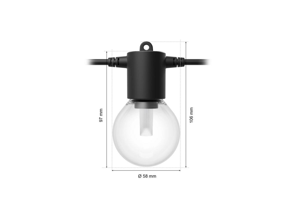 Philips Hue Festavia Globe Outdoor Fairy Lights, 21 m | 30 W