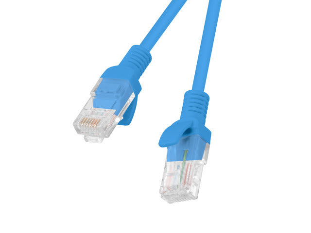 Lanberg Patchcord CAT.5E UTP 0.25M fluke passed 10-pack, Blue | PCU5-20CC-0025-B