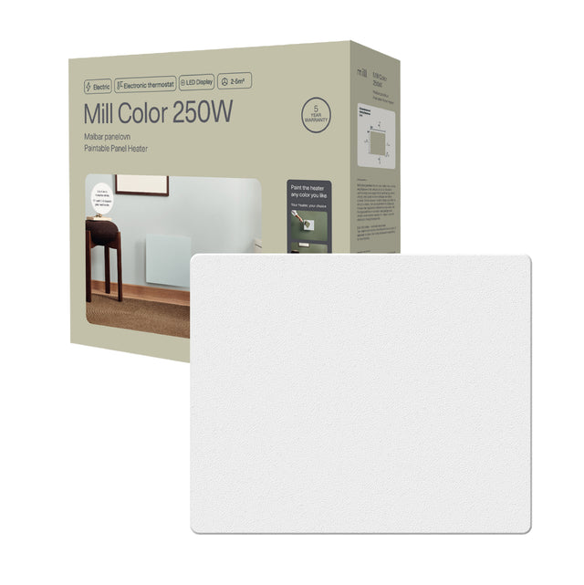Mill Color Panel Heater | COLOR250 | Panel Heater | 250 W | Suitable for rooms up to 2-5 m² | Matte White | IPX4