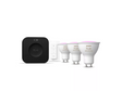 Philips Hue Starter set: 3 GU10 bulbs, dimmer switch, Hue Bridge Pro | GU10 | Zigbee, Wi-Fi, Bluetooth
